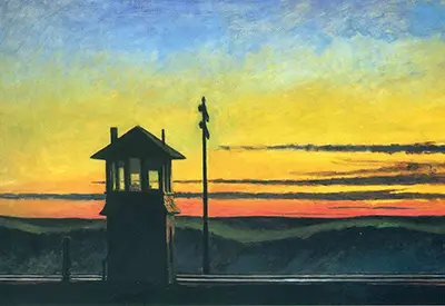 Bahndamm bei Sonnenuntergang Edward Hopper